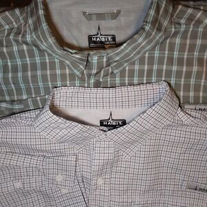 MENS HABITAT XXL FISHING HUNTING LONG‎ SLEEVE LOT OF 2 VENTED SHIRTS